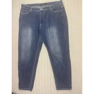 U-51 Size 20 Womens Jeans Tapered Ankle Dark Wash High Rise Stretch